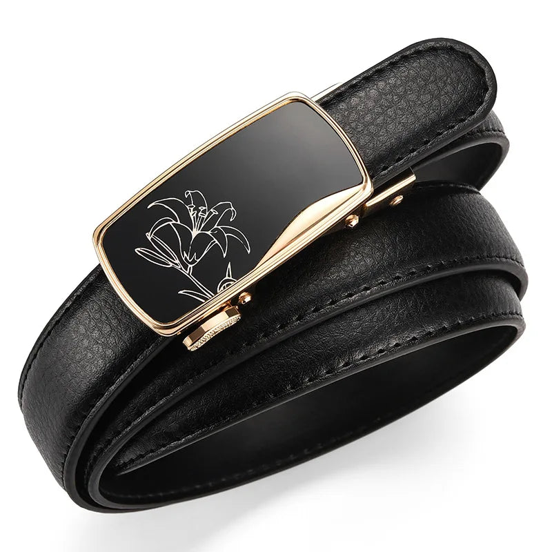 2.3CM Women Genuine Leather Belt For Female Strap Casual All-match Ladies Adjustable Belts Designer Automatic belt buckle sentiwon