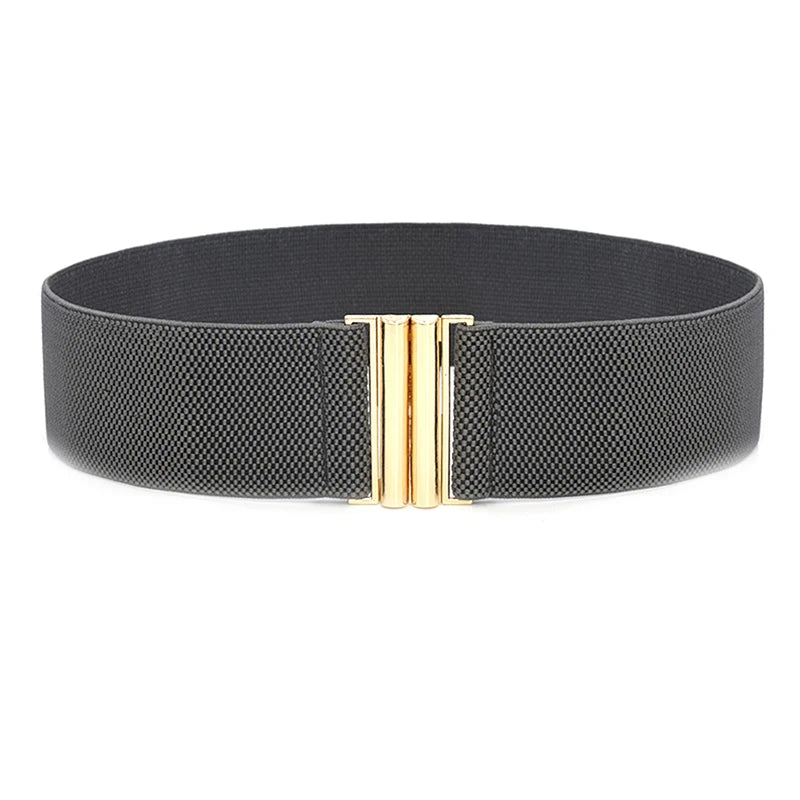 60*6CM Wide Elastic Belt Solid Color Corset Belt Metal Buckle Lady Stretch Cinch Waistband Women Waist Belt sentiwon