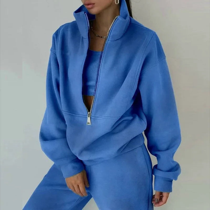 2024 Autumn and Winter Women's Two-piece Sweater Fleece Sports Thickening Fashion Casual Suit 2 Piece Sets Womens Outfits Gs