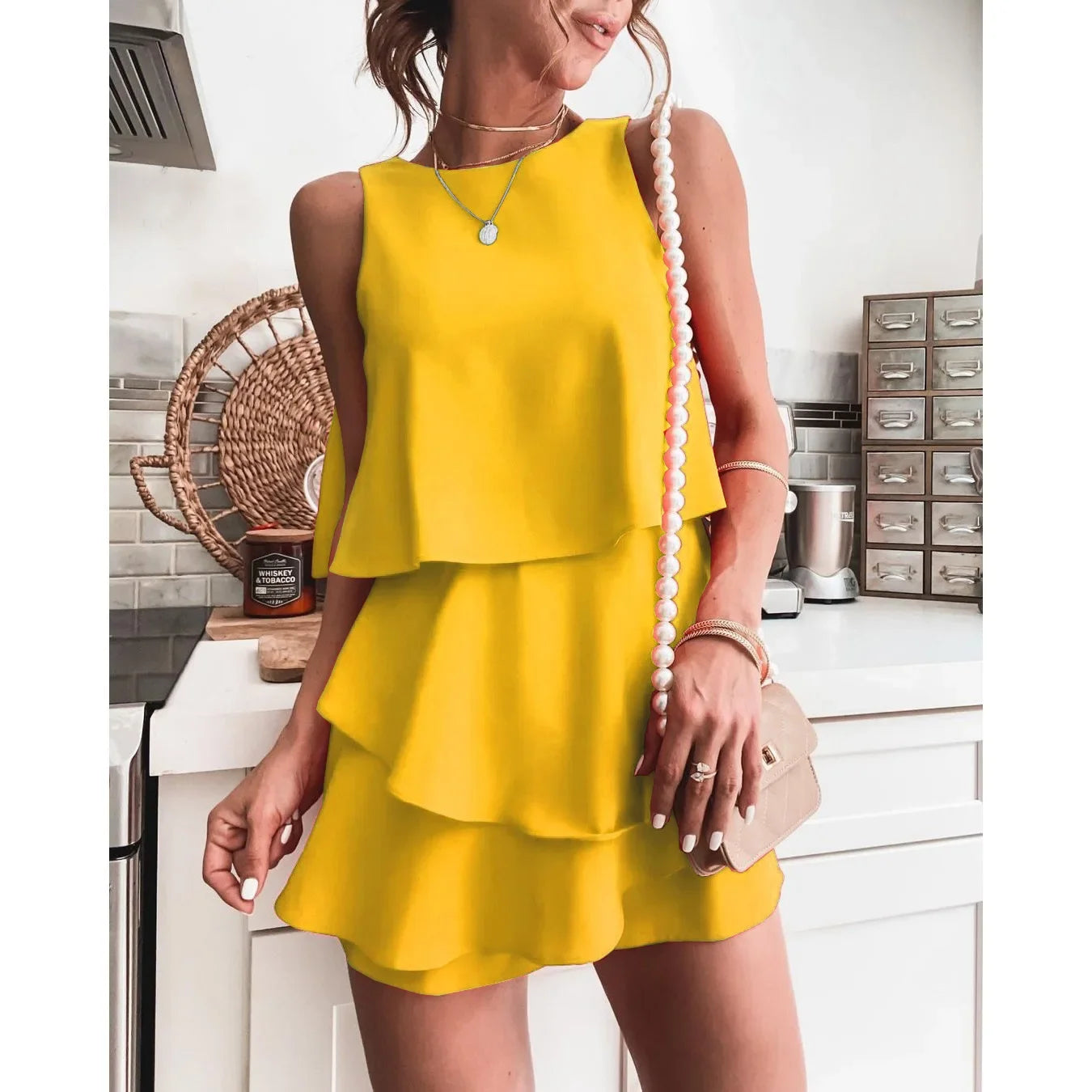 New Women's Spring/Summer  Fashion and Casual Layered Jumpsuit Home Irregular Jumpsuit somè