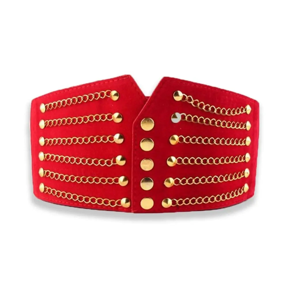 10cm Wide Waistband Women Fashion Slim Corset Cummerbunds Elastic Belts Rivet Waistband Female Coat Hige Waist Belt Accessories sentiwon