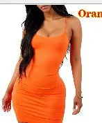 Mini Dress Summer Women Bodycon Dresses Female Camisole Solid Black White Sheath Sundress somè