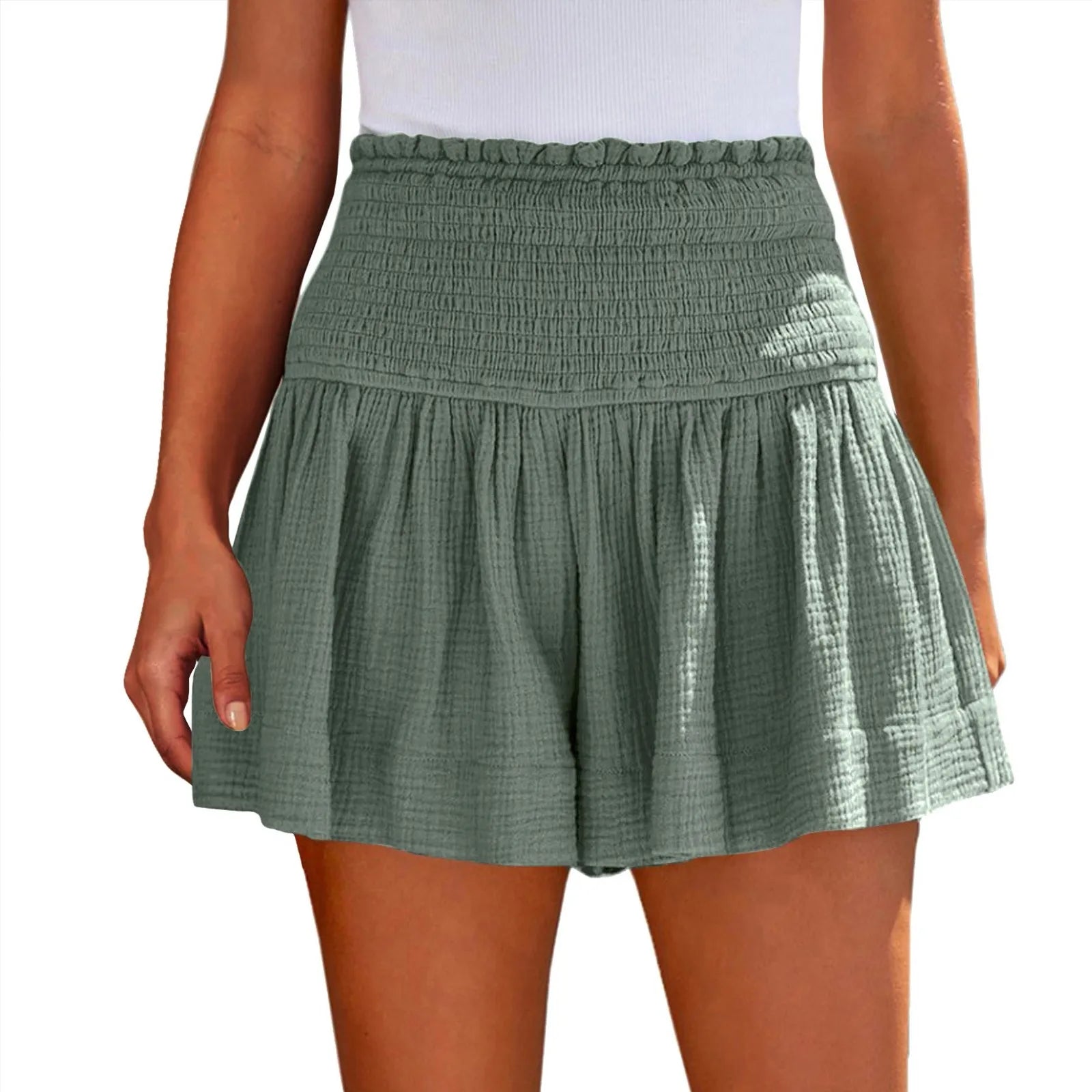 Ladies Casual Large Solid Color Breathable Fashion Wide Leg Shorts Shorts for Women Women's Shorts Summer Womens Shorts Elegant