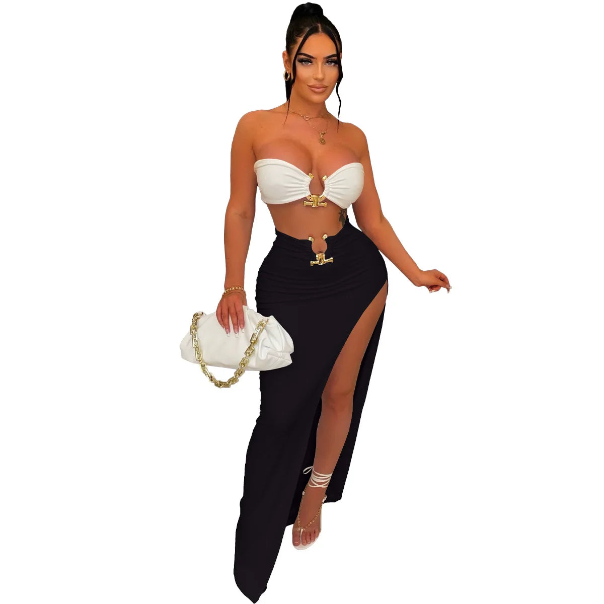 European and American women's casual fashion  irregular skirt suits beach dress