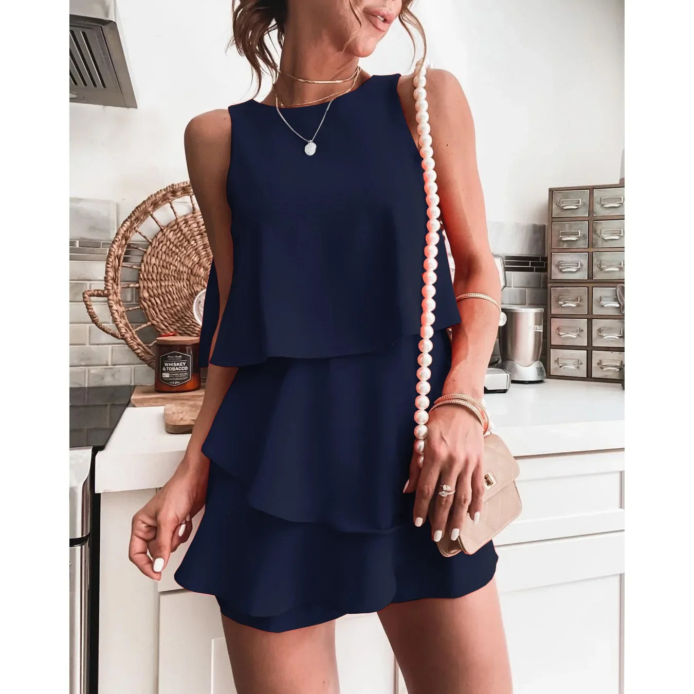 New Women's Spring/Summer  Fashion and Casual Layered Jumpsuit Home Irregular Jumpsuit somè