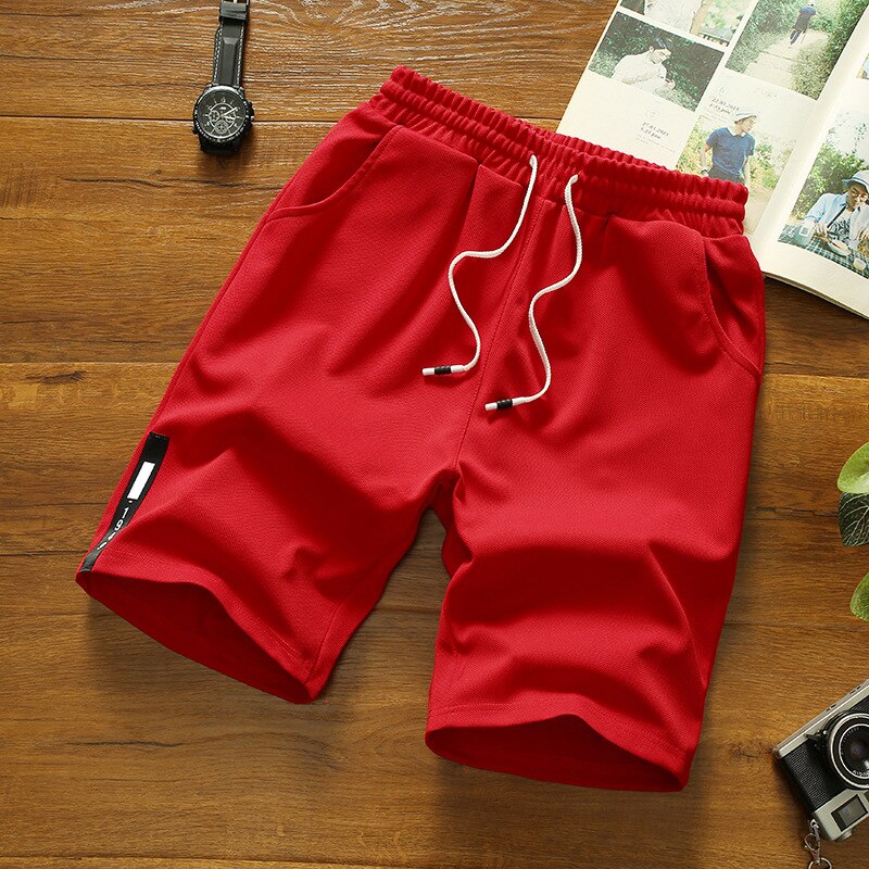 Casual Men's Shorts Outdoor Polyester Running Sports Elastic Waist Five Pants Summer Men's Loose Solid Color Baseball Shorts