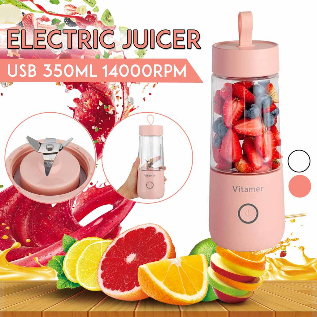 350ml Portable Blender Juicer Electric USB Rechargeable Mixer Smoothie Slushy Cup Freshwe    we                                                                       Juice Blender Bottle USB Charging Kitchen Gadgets   we