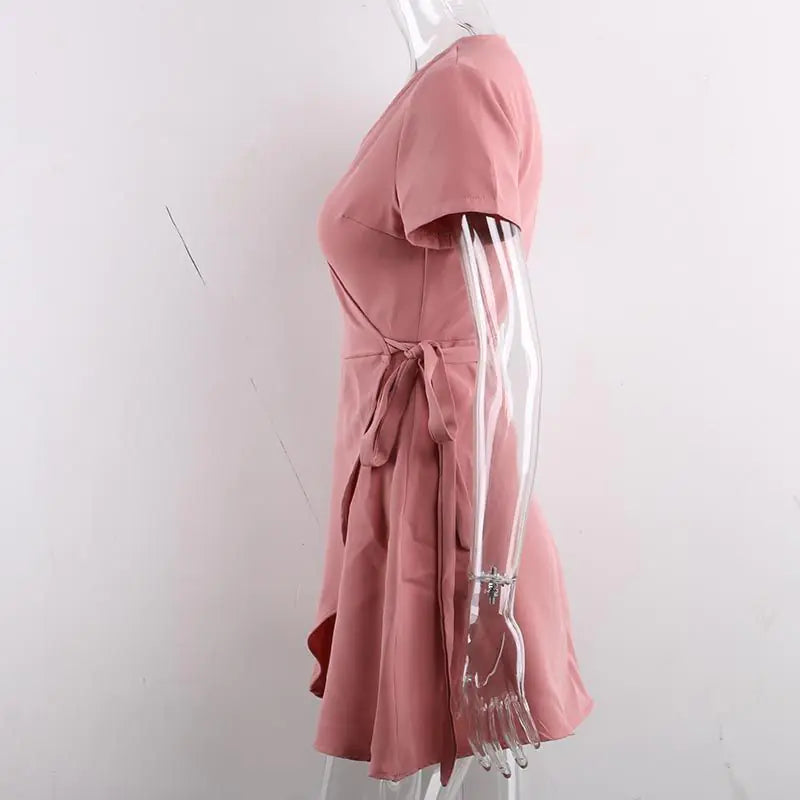 Dress pink V-neck dress kps