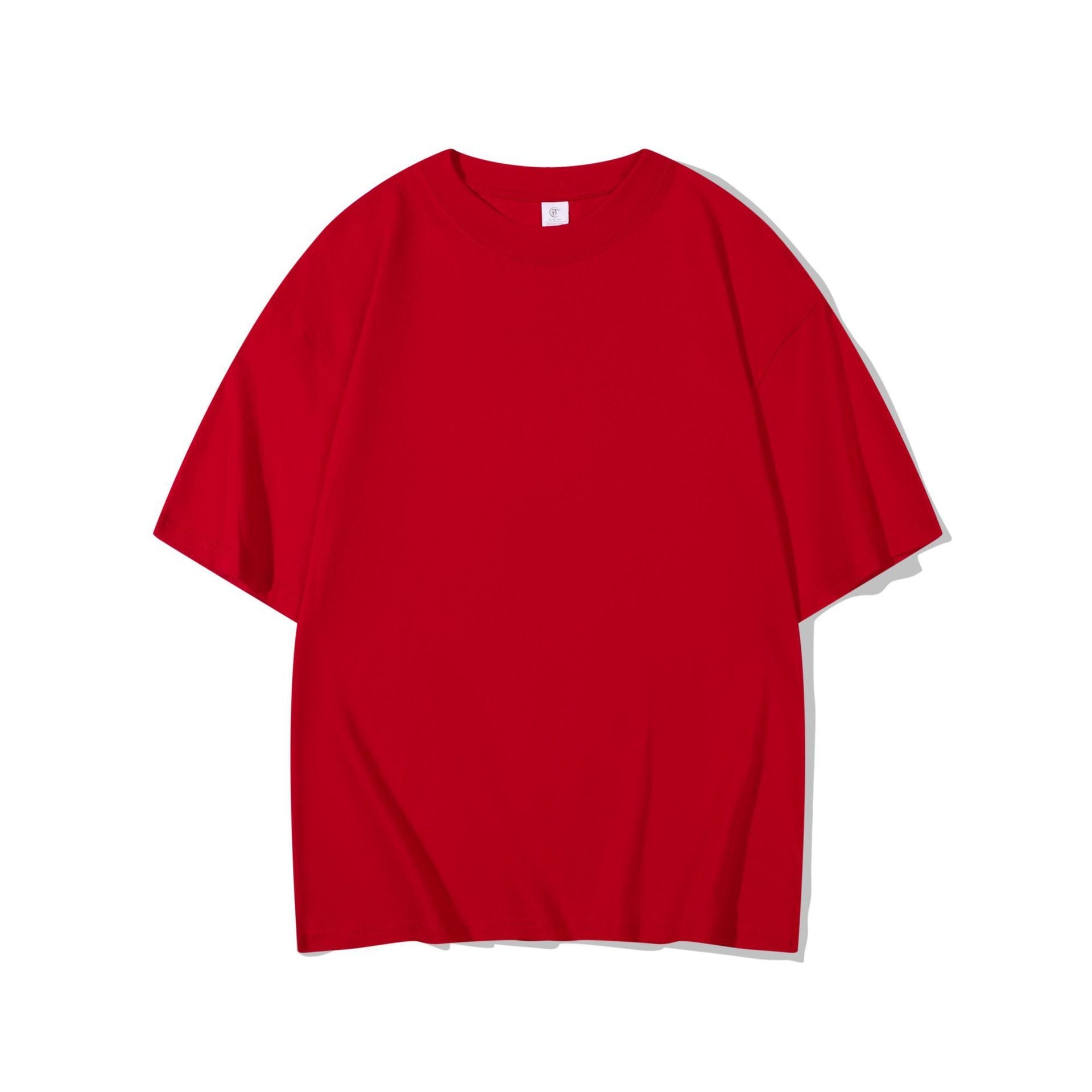 Cotton T-shirt Men's 220g Heavy Solid Color Round Neck Short Sleeves