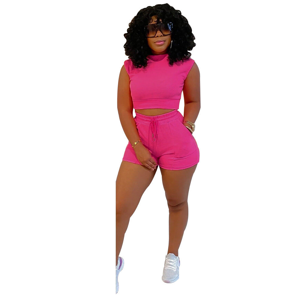 Women's Suit Shorts Sleeveless T-shirt Sports
