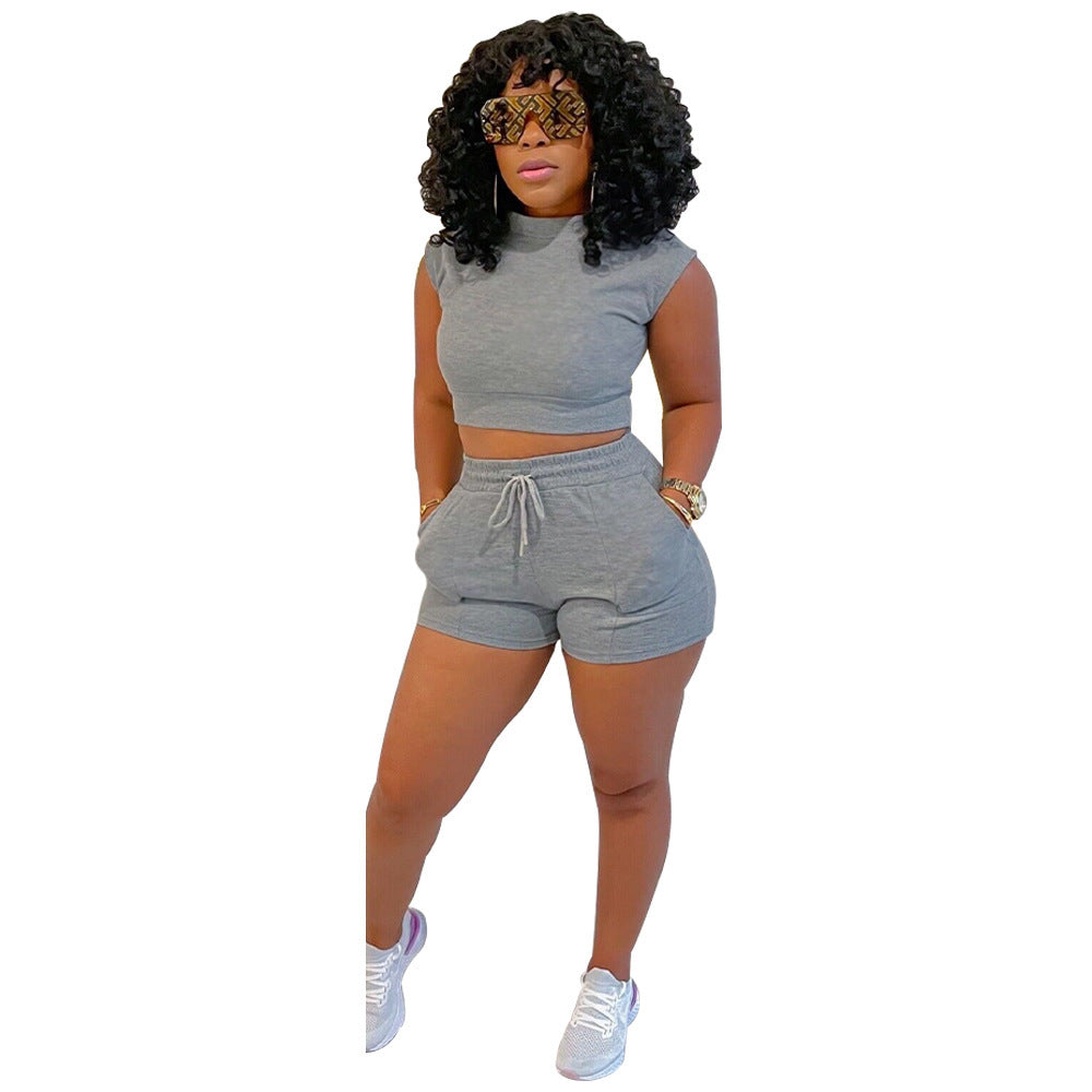 Women's Suit Shorts Sleeveless T-shirt Sports