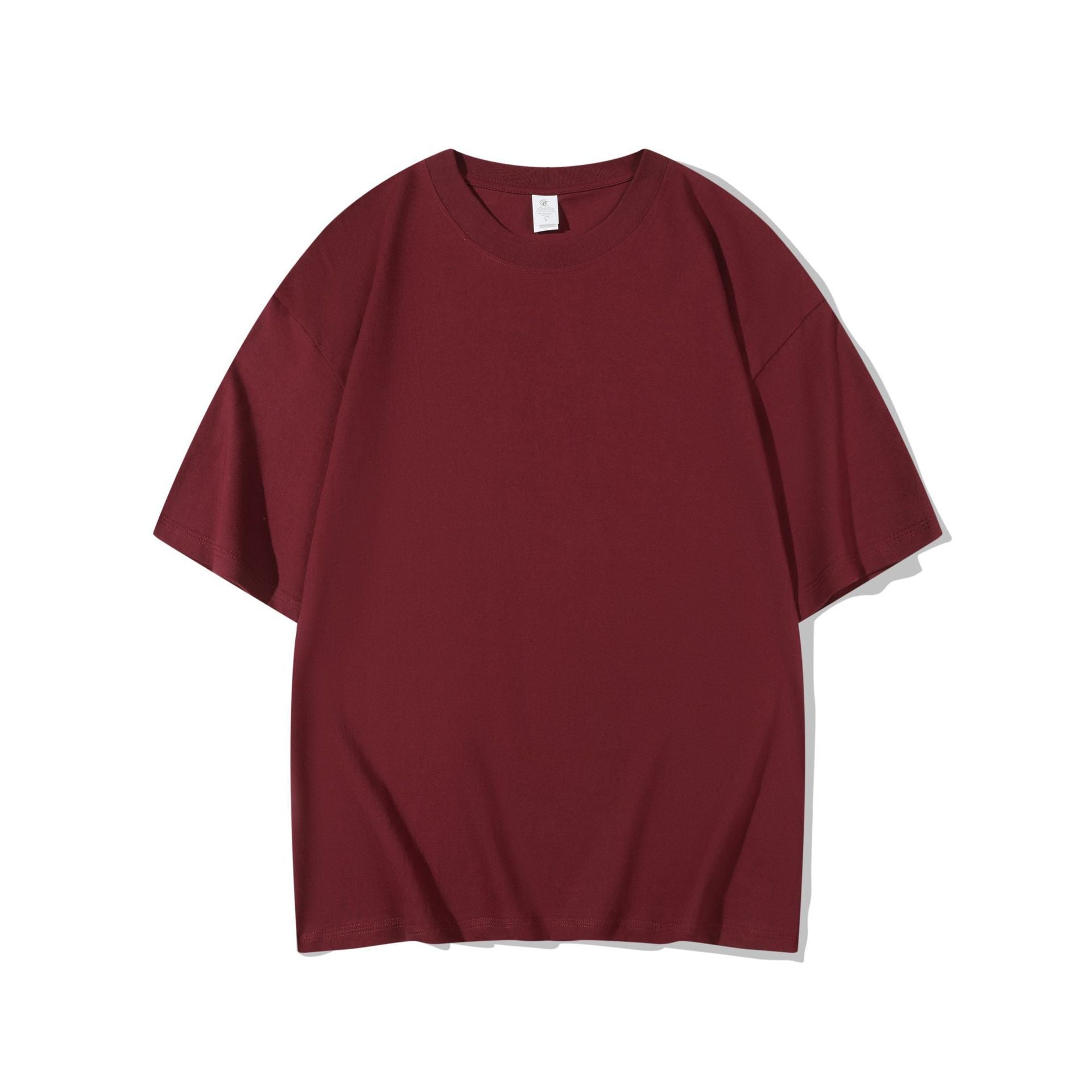 Cotton T-shirt Men's 220g Heavy Solid Color Round Neck Short Sleeves